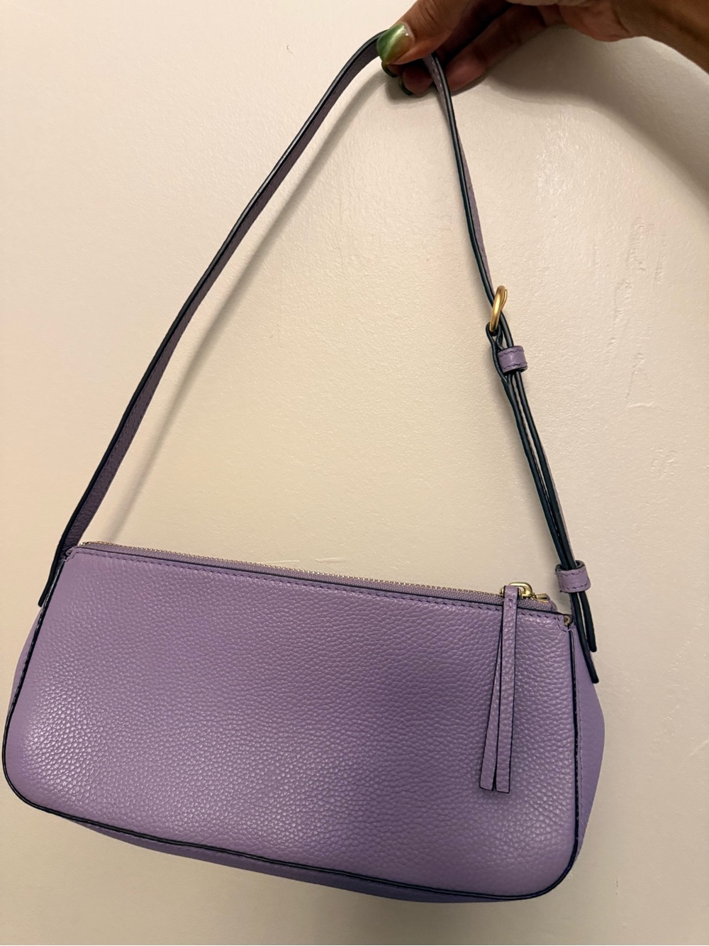 Tory Burch Lavender Leather Shoulder Pouch with Logo - Picture 5 of 13